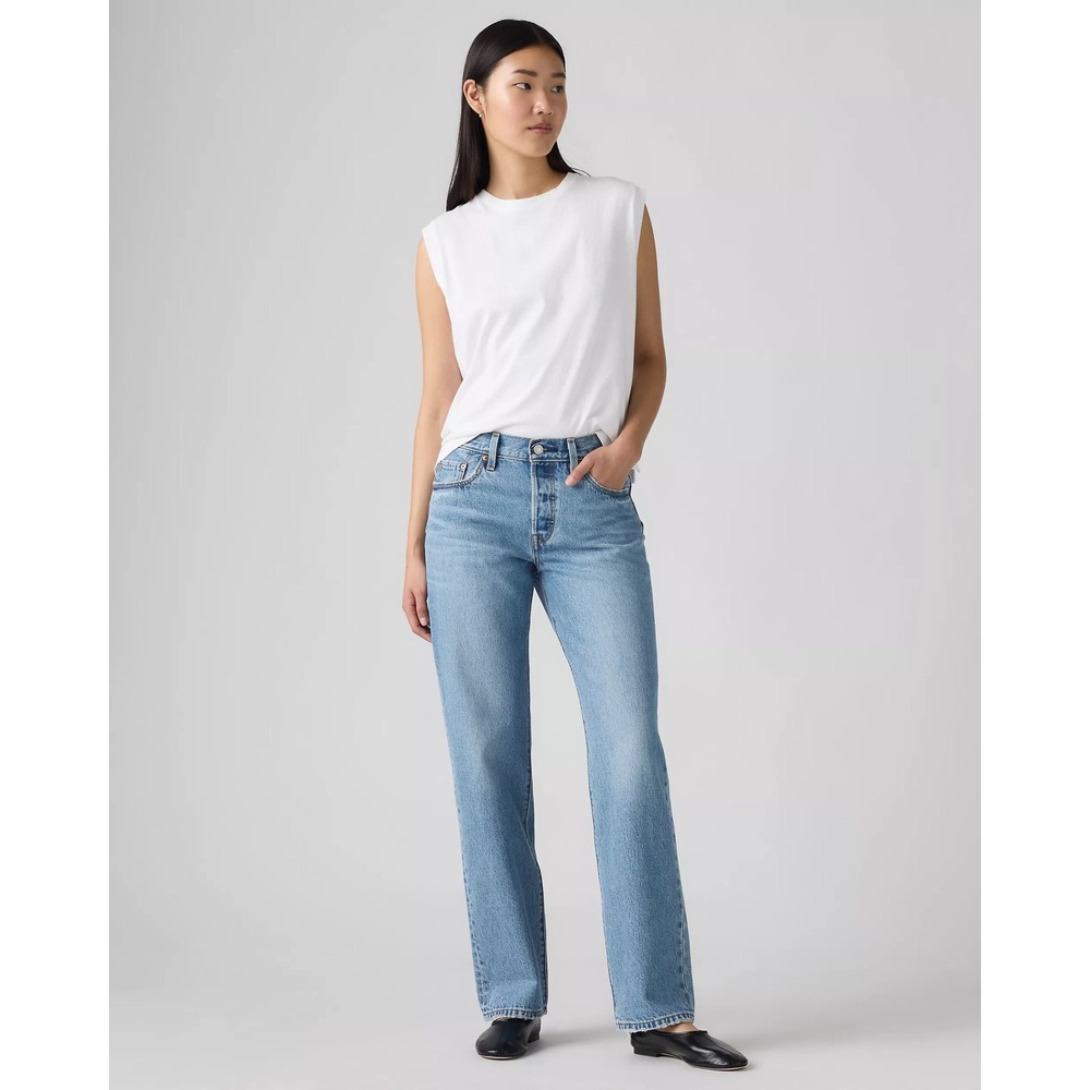 Levi's 501 '90s Jeans Women 25x28 Blue New Straight Leg Mid Rise Modified